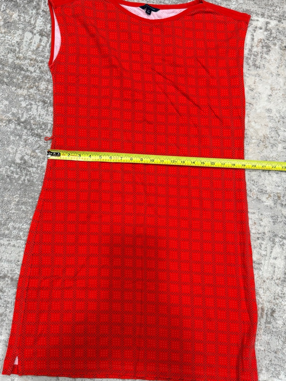 Tommy Hilfiger Red Crewneck Knit Top with Dot Pattern - Picture 3 of 6